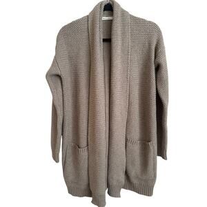 Marine Layer taupe open knit cardigan size large